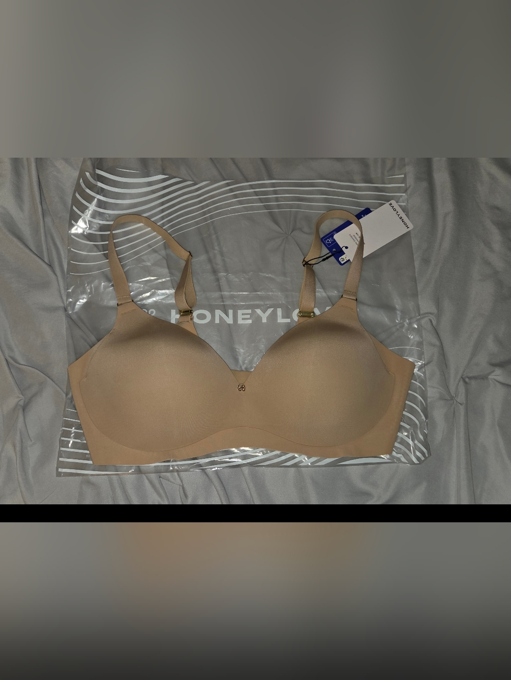 NWT Honeylove CloudEmbrace Wireless Bra in Sand 38C